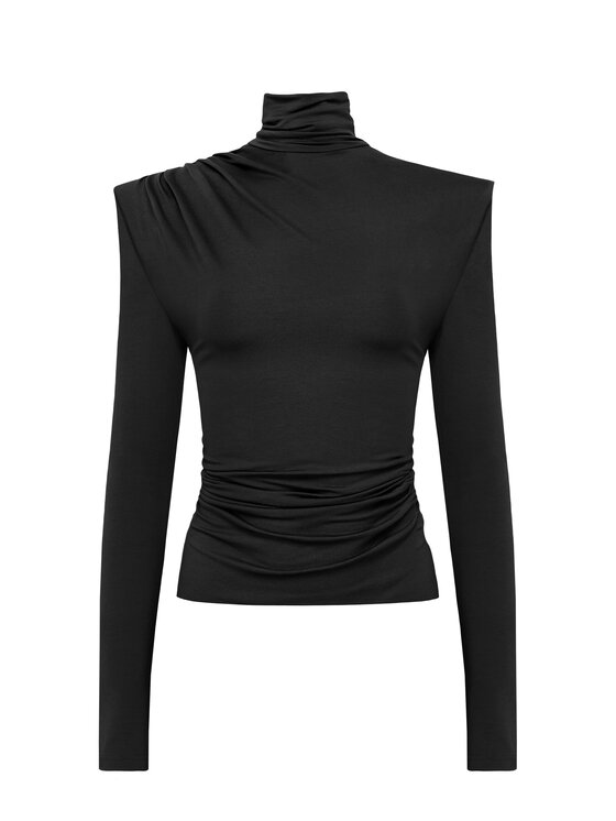 MANDRAGORA MANDRAGORA Bluzka Varo Czarny Slim Fit