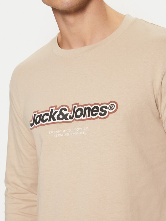 Jack&Jones Jack&Jones Pikkade varrukatega T-särk Vesterbro 12266419 Beež Relaxed Fit