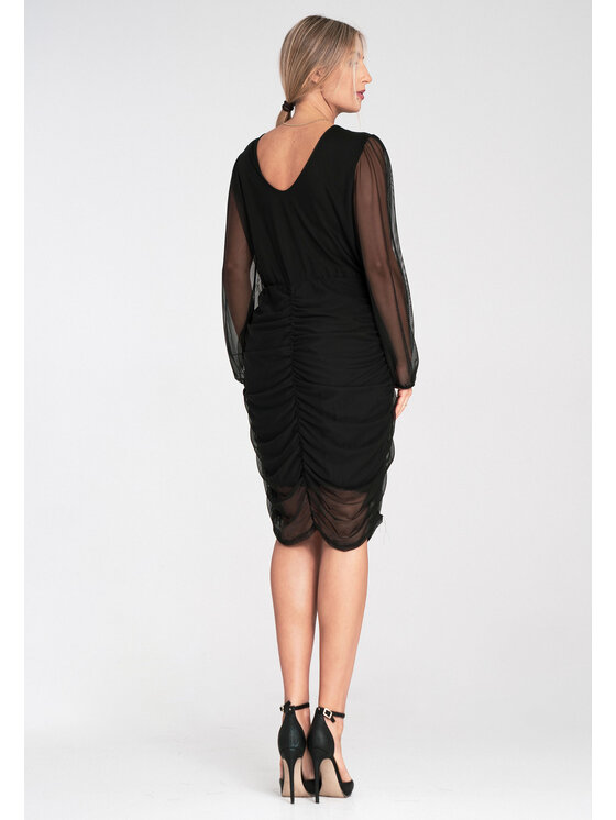 FIGL FIGL Sukienka koktajlowa M1106 Czarny Fitted Fit