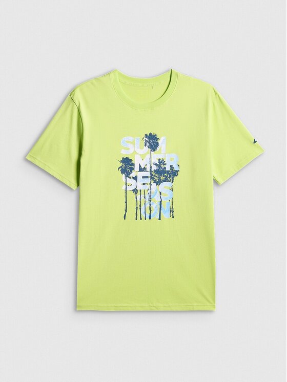 4F 4F T-Shirt 4FWSS26TTSHM2784-42S Zielony Regular Fit