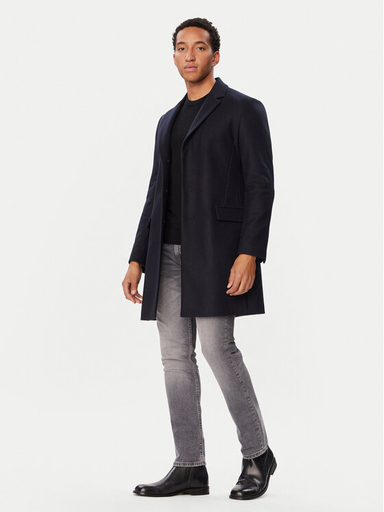 HUGO HUGO Palton de lână 50569210 Bleumarin Slim Fit