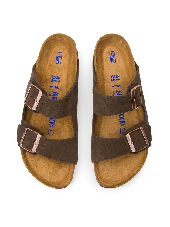 Birkenstock Birkenstock Klapki Arizona zamsz 0951313 Brązowy