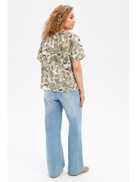 blue shadow blue shadow Bluzka Gala Zielony Regular Fit