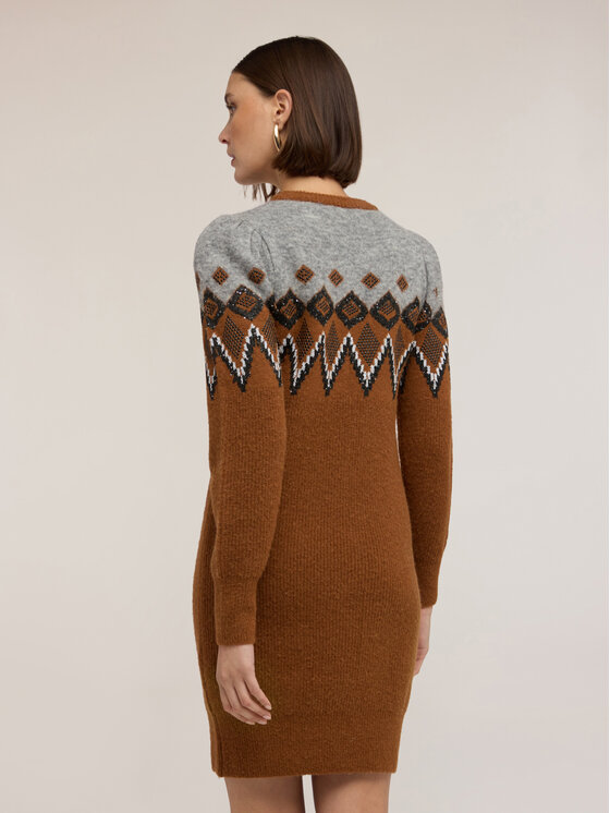 Motivi Motivi Vestito 7612W001520N0V2 Marrone Slim Fit