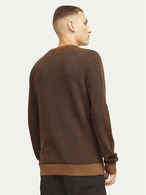 Jack & Jones Jack & Jones Sweter Globe 12258139 Brązowy Regular Fit