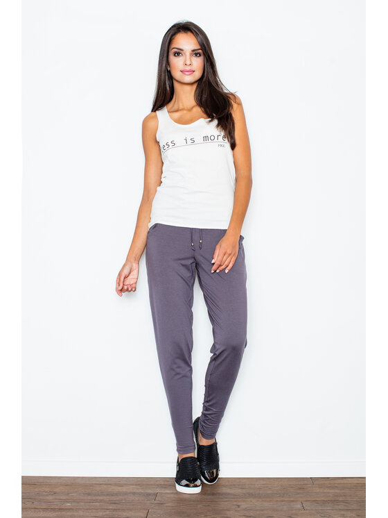 FIGL FIGL Dámské kalhoty M280 Šedá Regular Fit