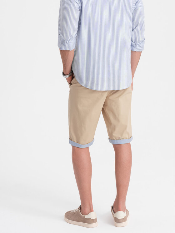 Ombre Ombre Chino kalhoty W421 Béžová Regular Fit