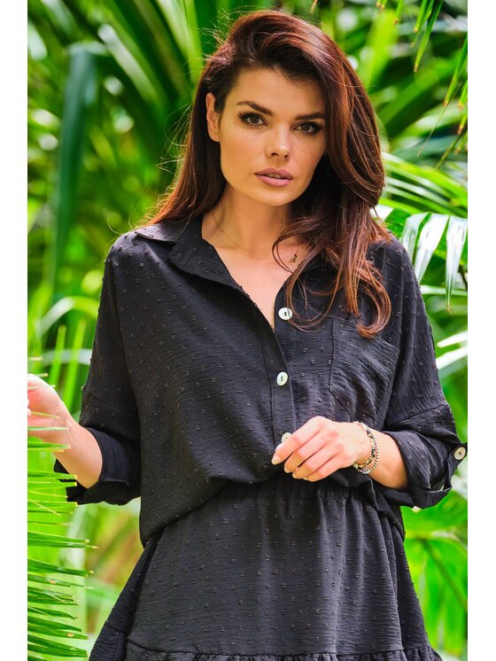 Awama Awama Koszula A425 Czarny Basic Fit