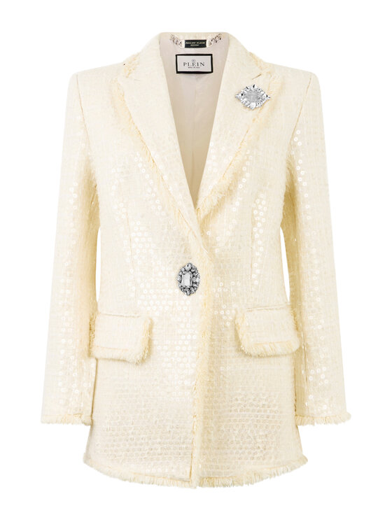 PHILIPP PLEIN PHILIPP PLEIN Marynarka 30509 Biały Loose Fit