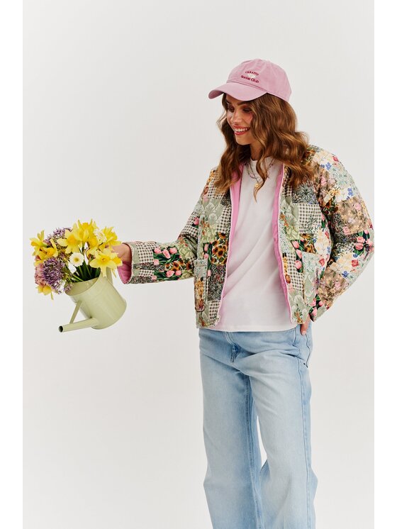 NAOKO NAOKO Prechodná bunda Pink Meadow Ružová Regular Fit