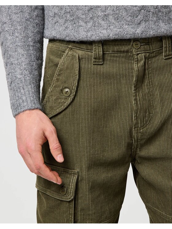 Wrangler Wrangler Spodnie materiałowe CASEY CARGO Zielony Straight Fit