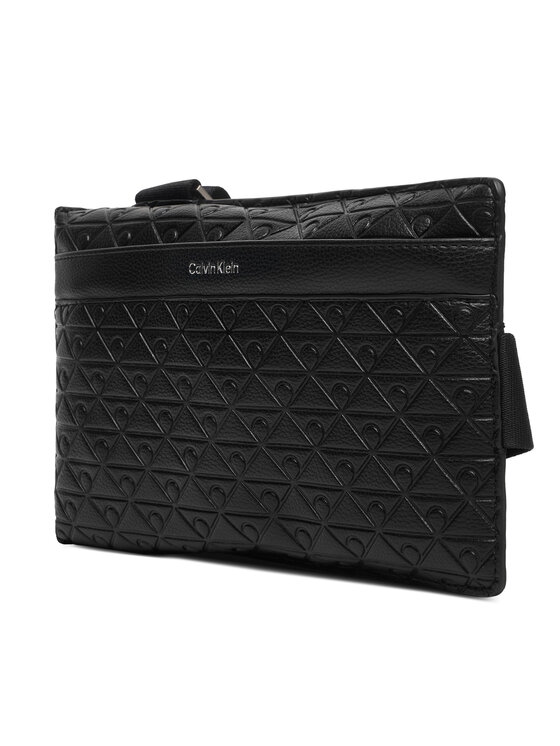 Calvin Klein Calvin Klein Geantă crossover Emblem Aop Emboss Square Sling LV04D3277G Negru