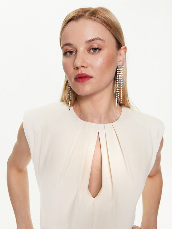 Kontatto Kontatto Koktel haljina NO1006 Écru Slim Fit
