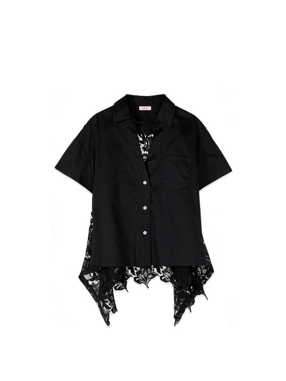 Oltre Oltre Koszula 5053J000880N033 Czarny Regular Fit