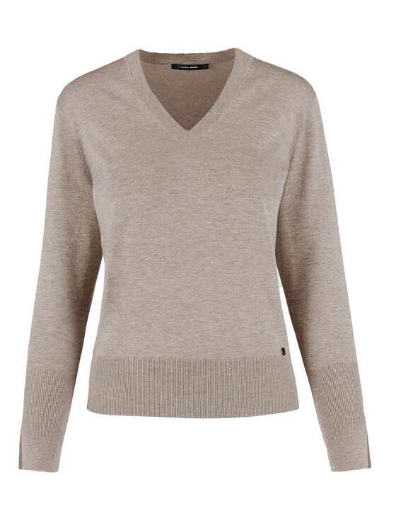 Volcano Volcano Sweter S-NELI Beżowy Regular Fit
