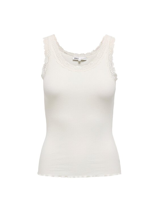 ONLY ONLY Marškinėliai Sara 15345994 Kreminė Slim Fit