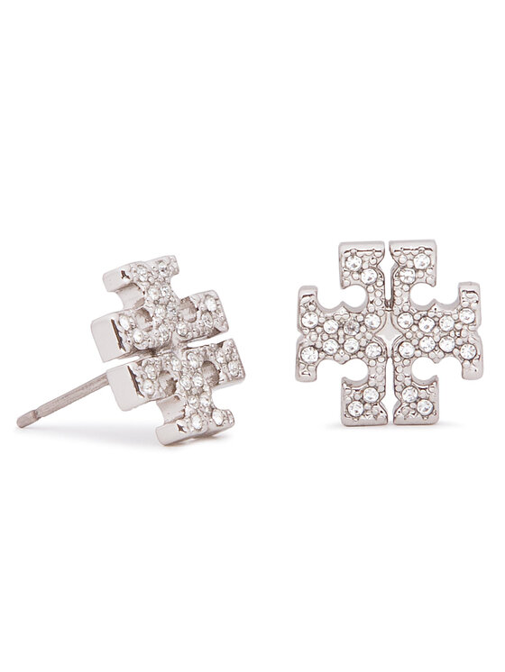 Tory Burch Tory Burch Náušnice Crystal Logo Stud Earring 53423 Strieborná