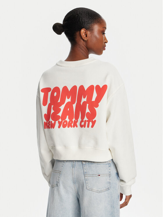 Tommy Jeans Tommy Jeans Majica dugih rukava DW0DW21345 Bijela Relaxed Fit