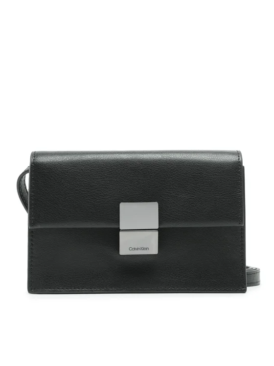 Calvin Klein Umhängetasche Iconic Hardware Leather Xbody S K50K510317 Schwarz