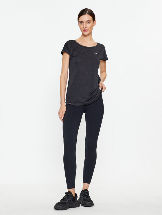 Salewa Salewa Koszulka techniczna Puez Melange Dry W 26538 Czarny Regular Fit