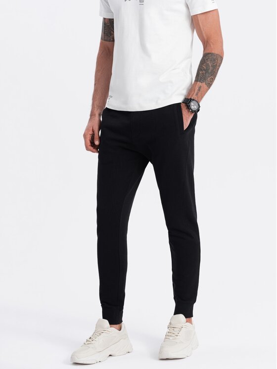 Ombre Ombre Joggers kalhoty OM-PABS-0173 Černá Regular Fit