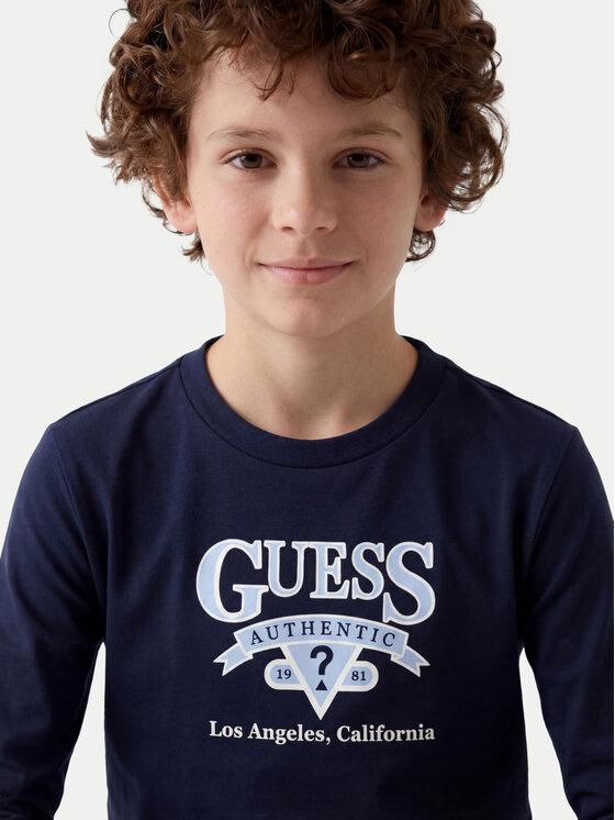 Guess Guess Bluzka N6YI12 K3800 Granatowy Regular Fit