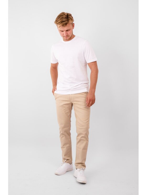 TeeShoppen TeeShoppen Chinosy 'Perform Collection' Beżowy Regular Fit