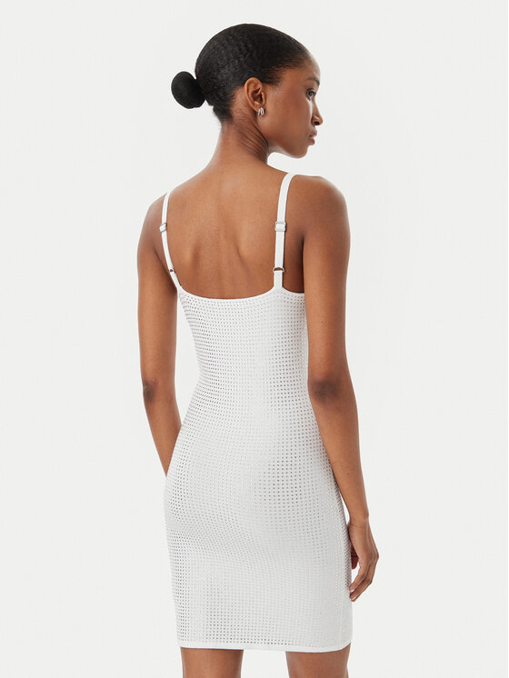 Guess Guess Trikotāžas kleita W5GK45 Z3MN2 Balts Regular Fit