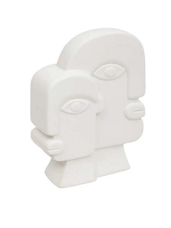 MIAhome MIAhome Figurka z dolomitu biała FACE 26 cm Biały