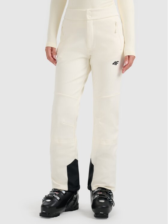 4F 4F Pantaloni da sci 4FWAW25TFTRF0943-12S Bianco Slim Fit