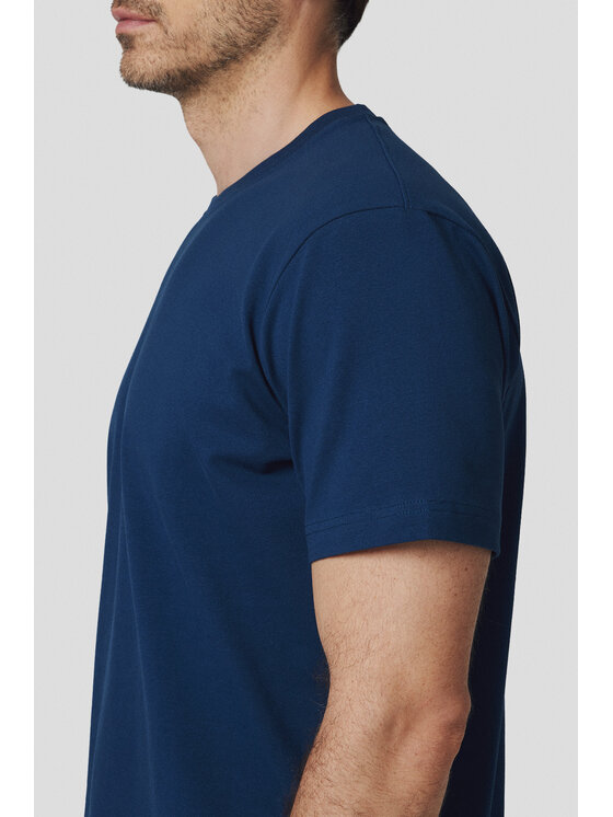 Lancerto Lancerto T-Shirt Koszulka Granatowa Bawełniana Kenneth TS073125000001 Granatowy Regular Fit