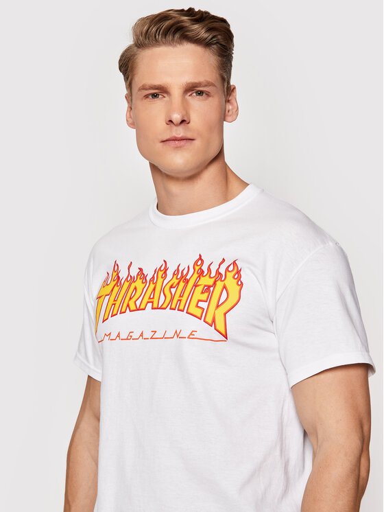 Thrasher Thrasher Футболка Flame Білий Regular Fit