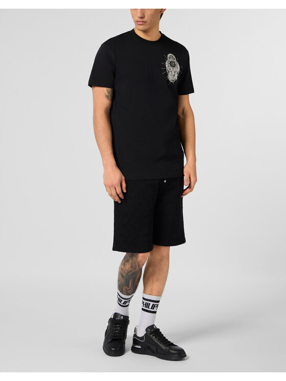 PHILIPP PLEIN PHILIPP PLEIN Szorty jeansowe 30593 Czarny Loose Fit