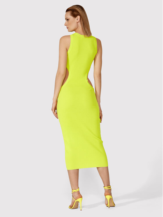 Simple Simple Letní šaty SUD042 Zelená Slim Fit