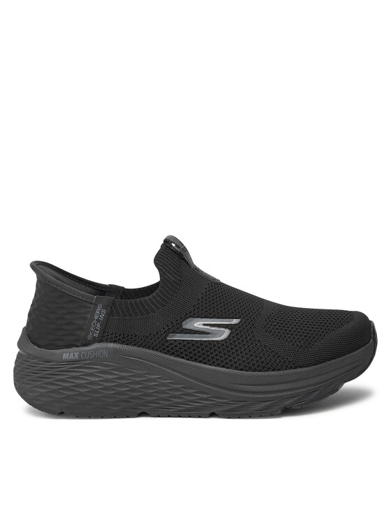 Black skechers slip on shoes on sale