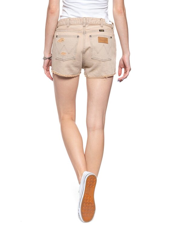 Wrangler Wrangler Szorty jeansowe THE SHORT Brązowy Regular Fit