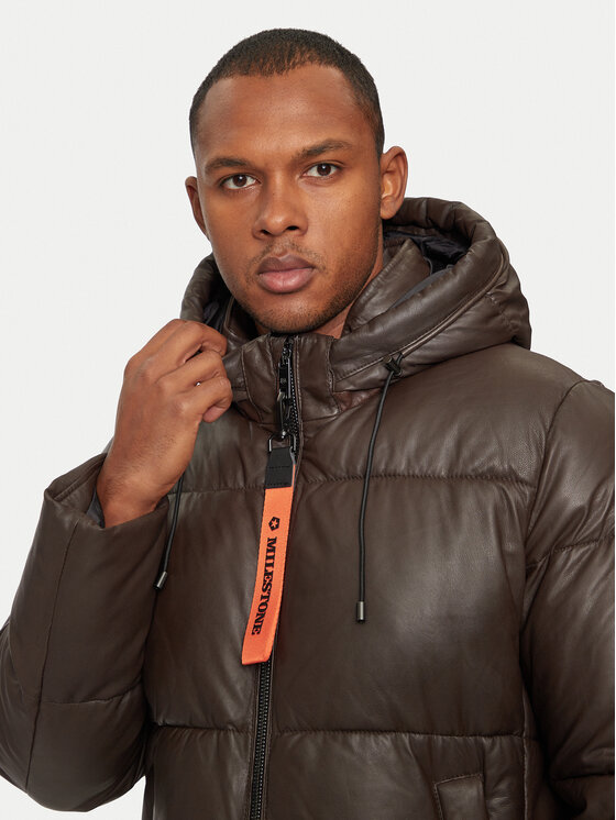 Milestone Milestone Lederjacke Patrick 43104021080 Braun Regular Fit
