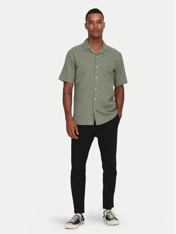 Only & Sons Only & Sons Särk Caiden 22025116 Roheline Slim Fit
