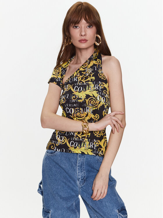 Versace Jeans Couture Versace Jeans Couture Majica 74HAM204 Crna Regular Fit