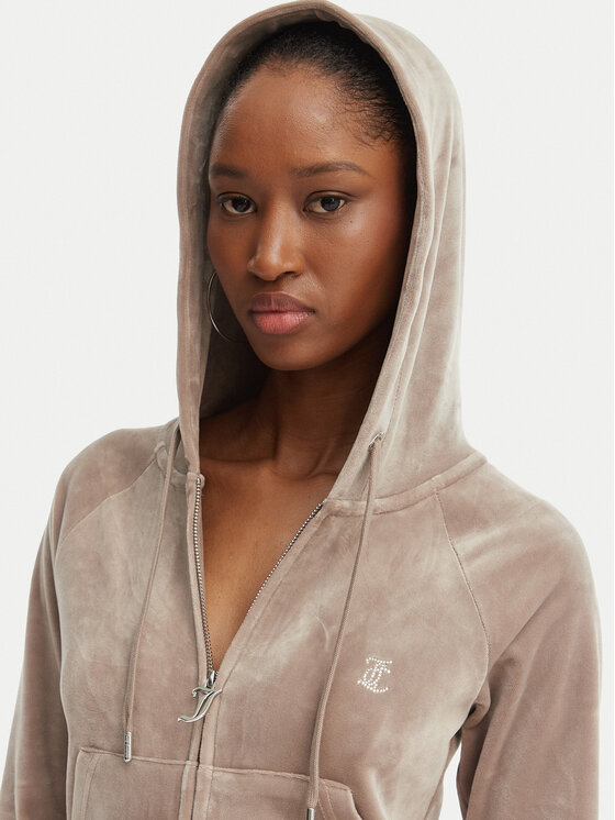 Juicy Couture Juicy Couture Džemperis ar kapuci Madison JCWAS126326 Bēšs Slim Fit