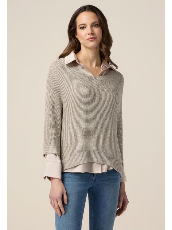 Oltre Oltre Cardigan M460E001816N003 Argento Over Fit