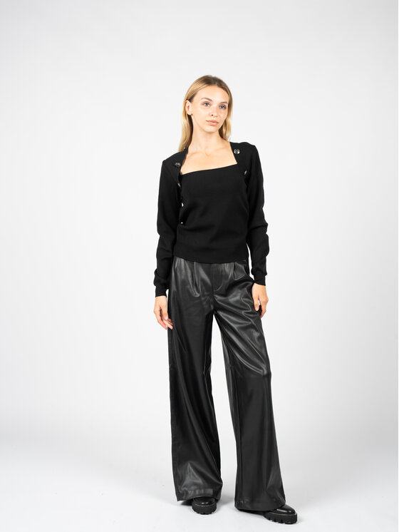 Silvian Heach Silvian Heach Πουλόβερ PGA22297MA Μαύρο Slim Fit