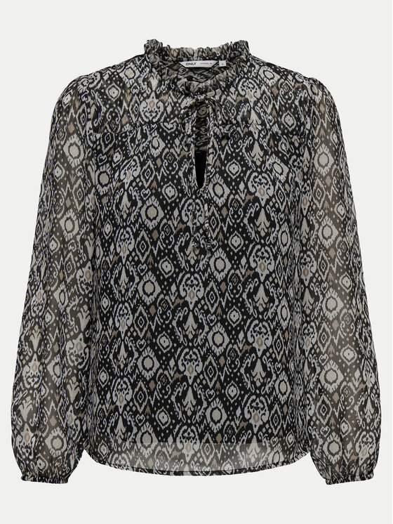 ONLY ONLY Bluzka Ditsy 15229700 Czarny Regular Fit