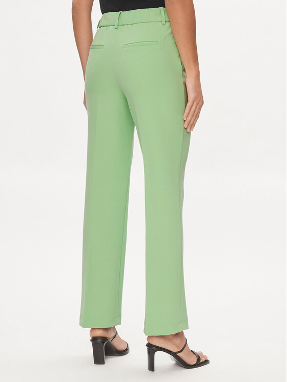 YAS YAS Bavlnené nohavice Likka 26030744 Zelená Regular Fit