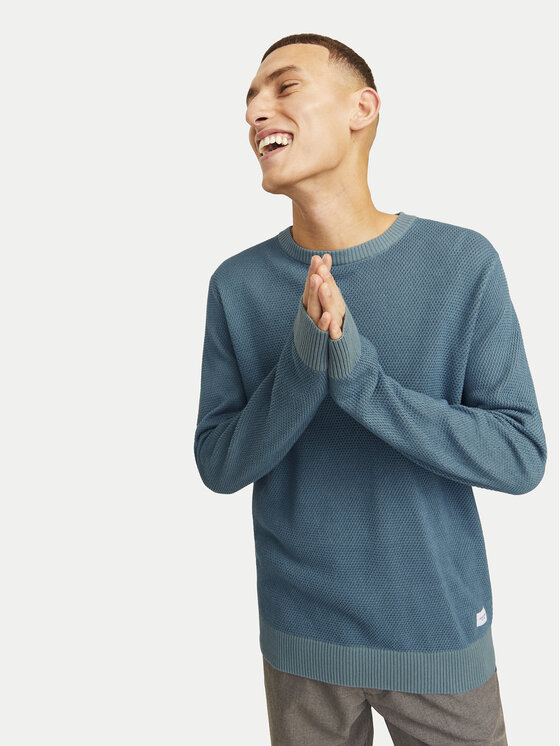 Jack&Jones Jack&Jones Sweter Globe 12258139 Niebieski Regular Fit