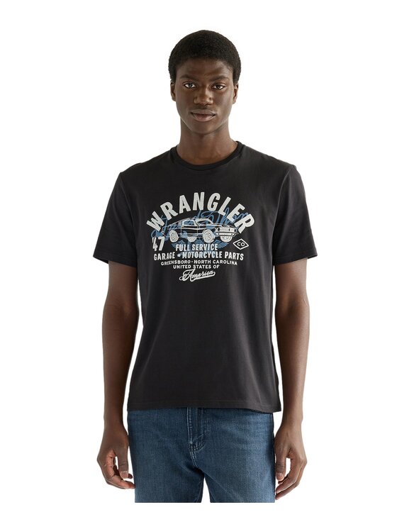 Wrangler Wrangler T-Shirt 112387021 Czarny Regular Fit
