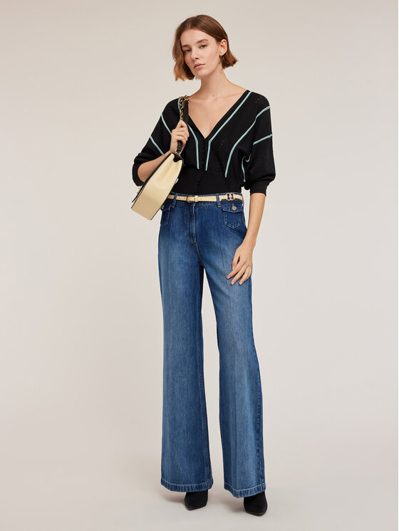 Motivi Motivi Jeansy P542Q003815N024 Niebieski Flare Fit
