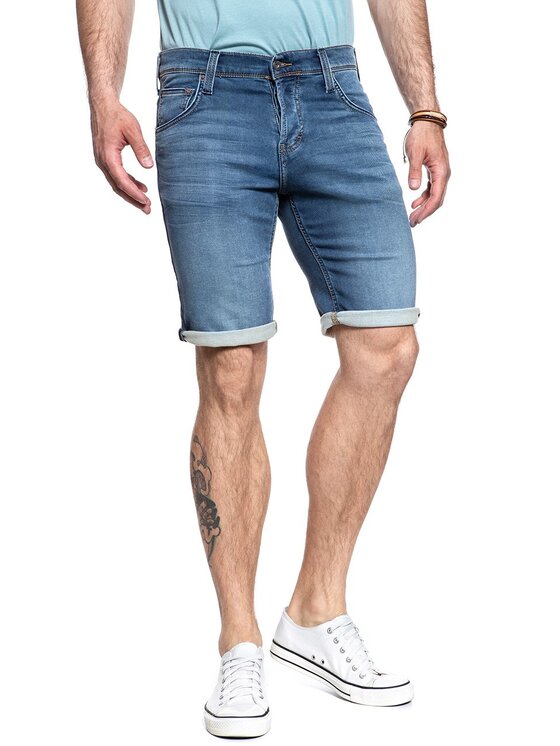 Mustang Mustang Pantaloncini di jeans CHICAGO SHORT Blu Slim Fit