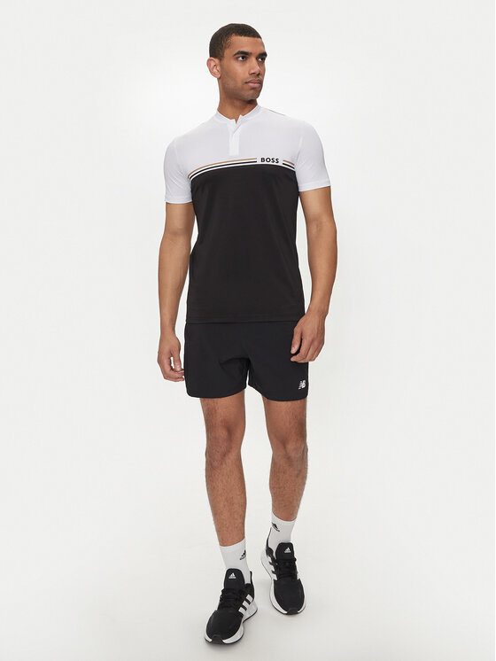 BOSS Boss Тениска с яка и копчета Pariq MB 6 50519864 Черен Slim Fit