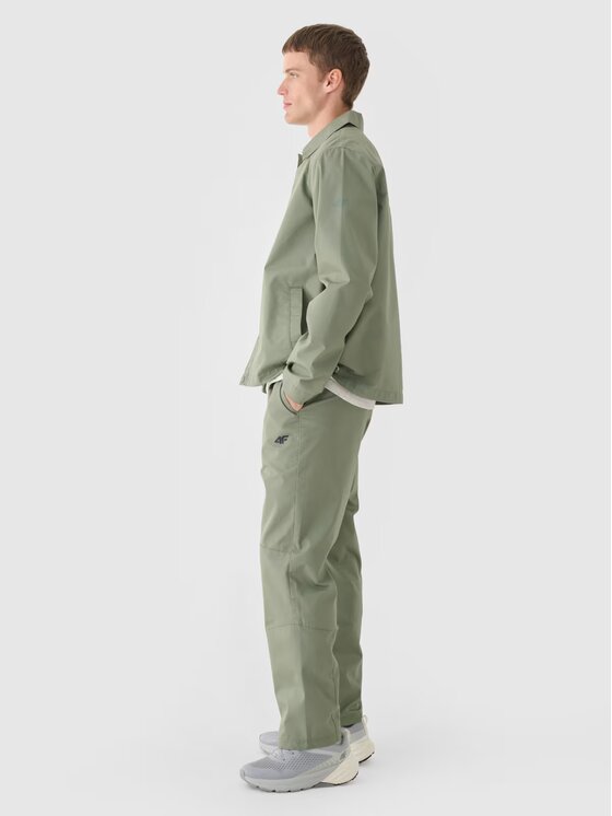 4F 4F Pantaloni di tessuto 4FRSS24TTROM1327-44S Verde Regular Fit